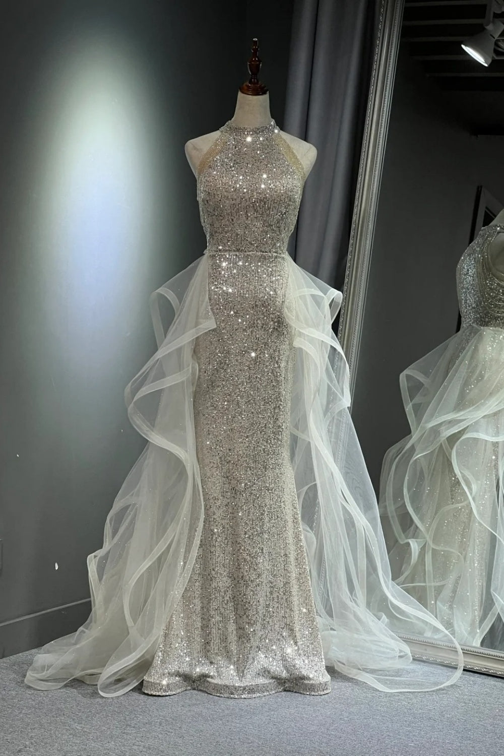 Shiny Long Tulle Ball Dress NV6628