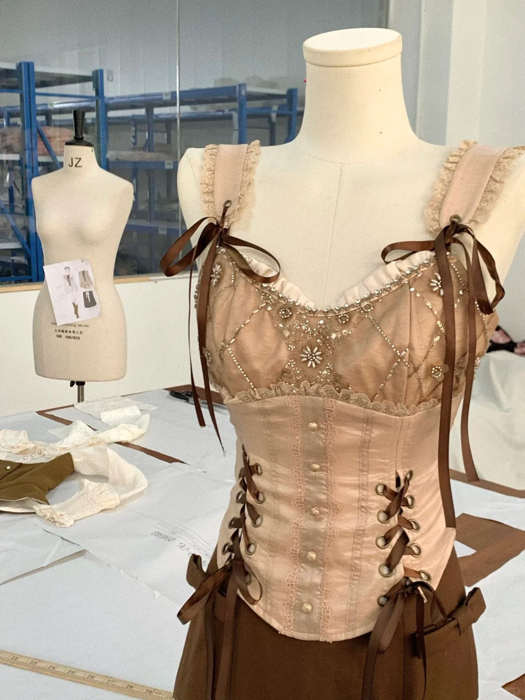 Brown Sweet Floral Beaded Short Satin Chiffon Homecoming Dress Prom Dress Birthday Dress nv4521