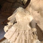 White Sweet Pearl Beading Short Satin Lace See-through Homecoming Dress Prom Dress Birthday Dress nv4522
