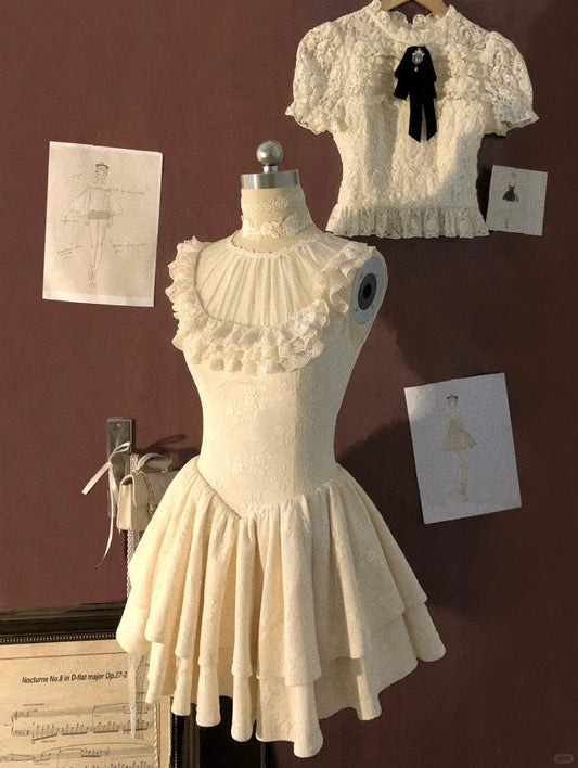 White Sweet Lace Short Homecoming Dress Prom Dress Birthday Dress nv4516