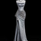 ✨Silver Shiny Elegant Gorgeous Long Sequin Mermaid Slim Floor-Length Ball Gown Evening Gown Party Dress nv4201