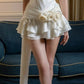 White Floral Short Satin Vintage Princess Homecoming Dress Birthday Party Dress nv4709
