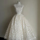 White Gorgeous Stylish Elegant Long Exquisite Floral Tulle Ball Gown Evening Gown nv4068