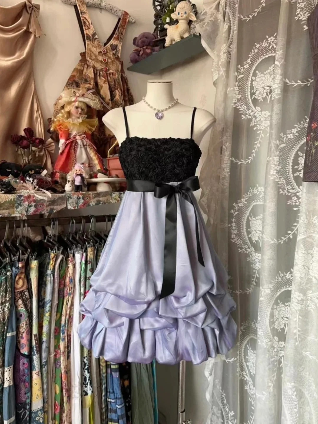 Lila kurzes Satin Homecoming-Kleid Ballkleid nv4305