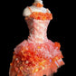 Orange Flame Flower Cluster Gradient 3D Floral Mini Ball Gown NV6569