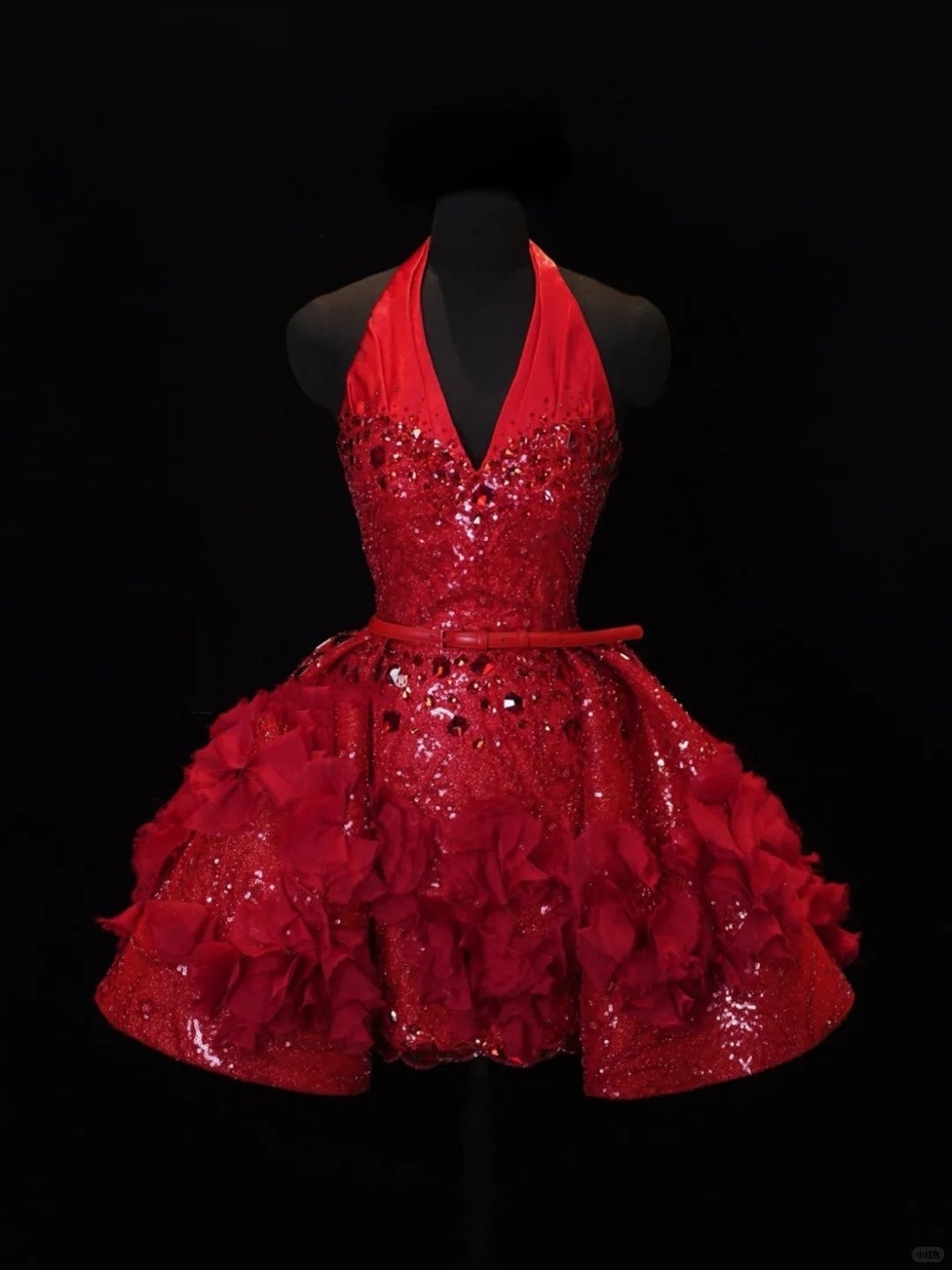 Rotes Heimkehrkleid mit Perlenbesatz und V-Ausschnitt, sexy, kurzes Ballkleid, Abendkleid, Geburtstagskleid, nv4413