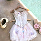 Pink Floral Sweet Short Chiffon Homecoming Dress Birthday Party Dress nv4941