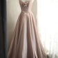 Shining Girl Pink Princess Long Satin Prom Dress Evening Dress Party Dress nv4693
