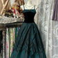 Green Vintage Long/Short Satin Homecoming Dress Prom Dress Party Dress nv4308