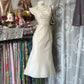 Homecoming dress white retro simple fashion mid-length satin prom dress nv5424