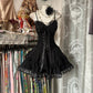 Black Vintage Short Tulle Homecoming Dress Prom Dress Party Dress nv4307