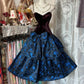 Blue floral homecoming dress short birthday dress party dress nv4368
