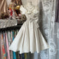 Ivory White Vintage Elegant Short Satin Homecoming Dress Birthday Party Dress Prom Dress Evening Dress nv4631