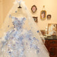 NiceVestidos--Romantic Bridal Tulle Floral Gown, Long Sleeveless Strapless Wedding Dress NV5823