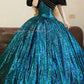 Blue floral vintage elegant floral long satin ball gown nv5016