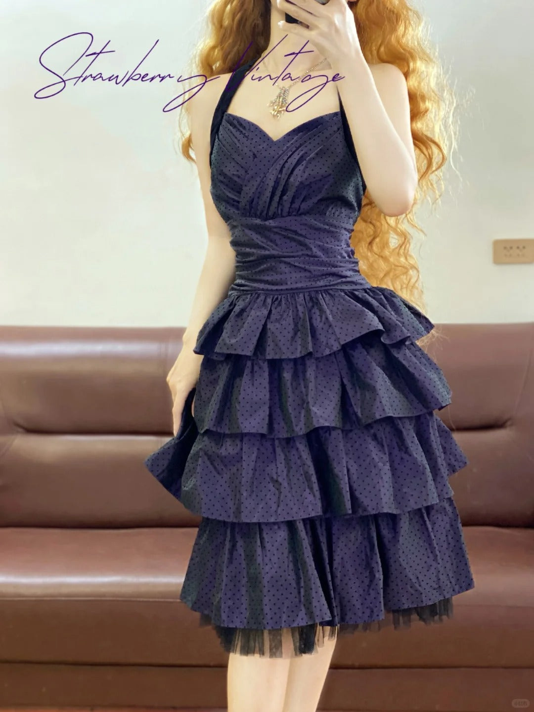 Dark purple vintage short satin homecoming dress birthday party dress nv4997