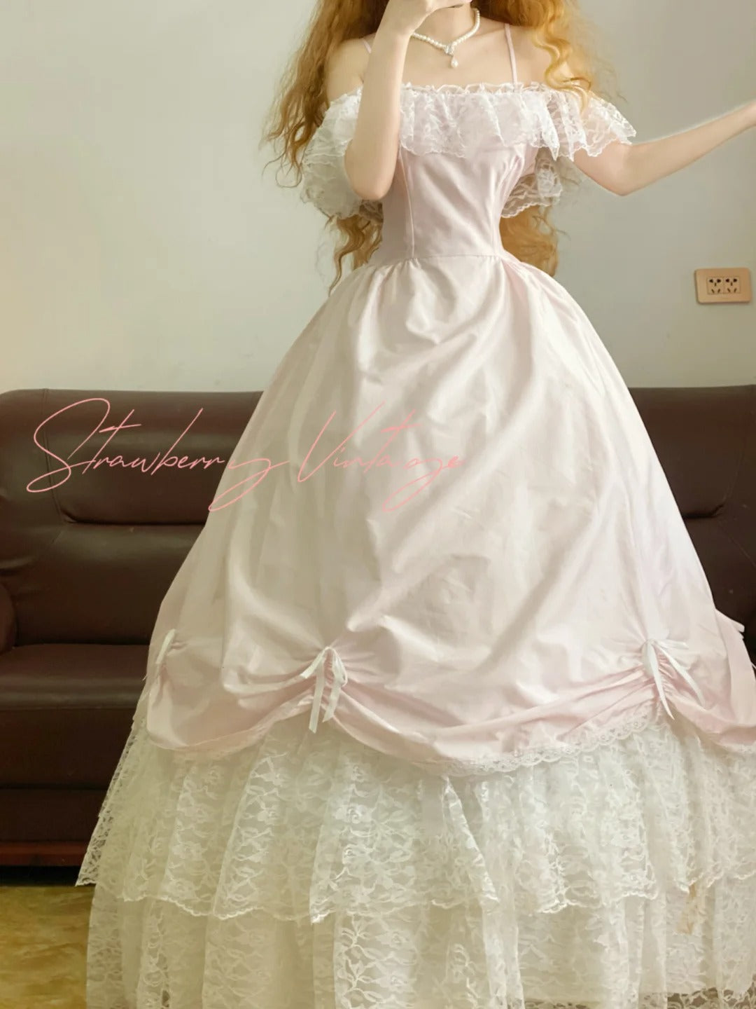 Rosa Elegantes Langes Tüll Ballkleid Abendkleid nv5018