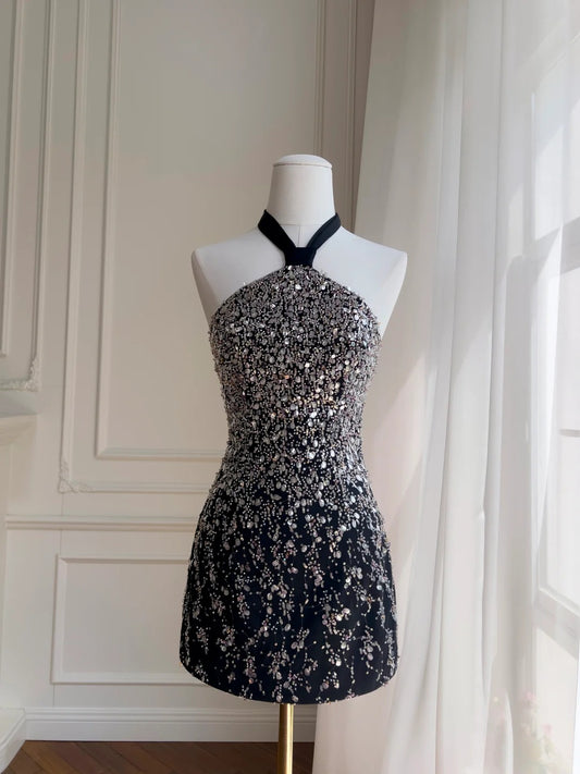 NiceVestidos-Black gorgeous exquisite beaded short formal homecoming dress hoco dress nv5486