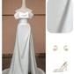 White Elegant Fashion Long Satin Prom Dress Evening Dress Party Dress nv4737