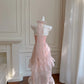 Pink Sweet Elegant Exquisite Beaded Long Chiffon Homecoming Dress Prom Dress Evening Dress Party Dress nv4154