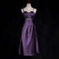 Purple Homecoming Dress Beaded Short Satin Prom Dress Party Dress nv4390