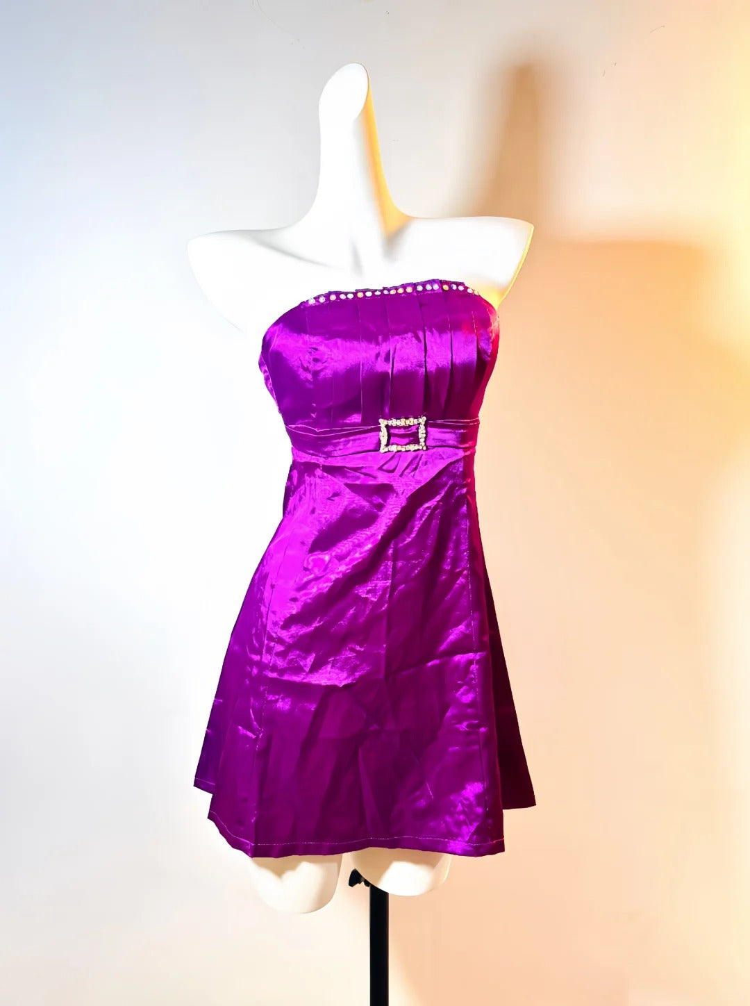 Purple Exquisite Short Satin Homecoming Dress Birthday Party Dress nv5307