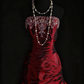 NiceVestidos--Vintage Burgundy Exquisite Beaded Satin Pleated Long Ball Gown Graduation Dress NV5859