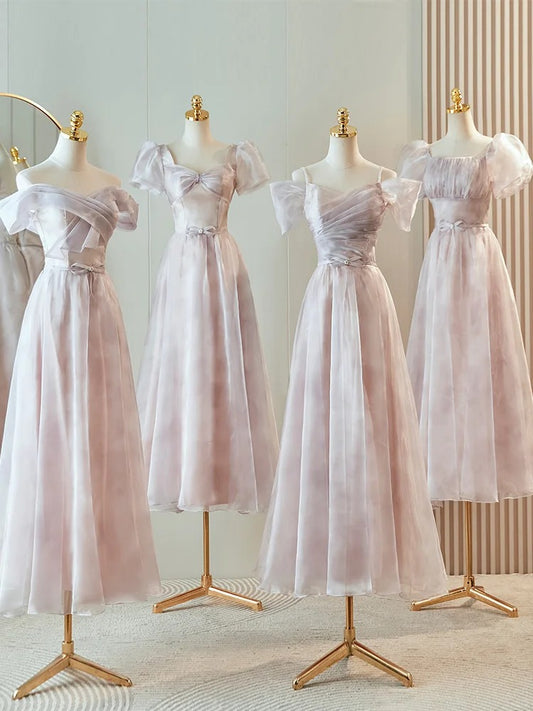 Pink Purple Elegant Romantic Fashion Long Tulle Bridesmaid Dress Prom Dress Evening Dress Party Dress Graduation Dress Prom Dress nv4041