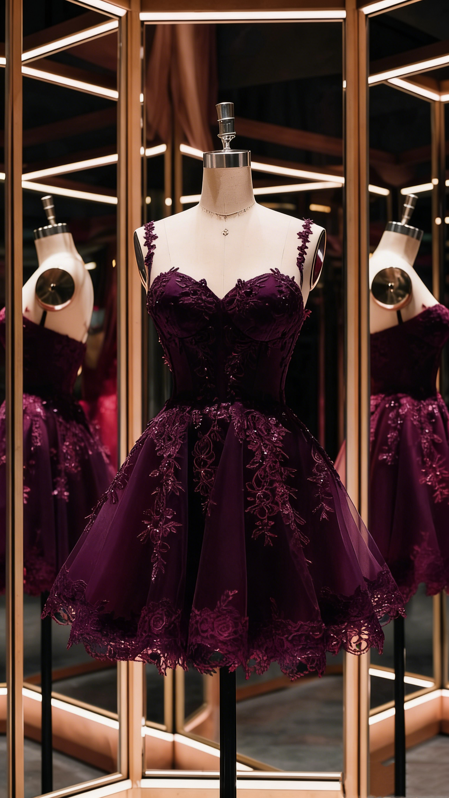 Red Lace Appliqué Spaghetti Strap Short Tulle Back-To-School Dress/Birthday Party Dress Nv4932