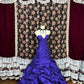 Purple shiny elegant long satin ball gown evening dress quinceanera dress nv4643