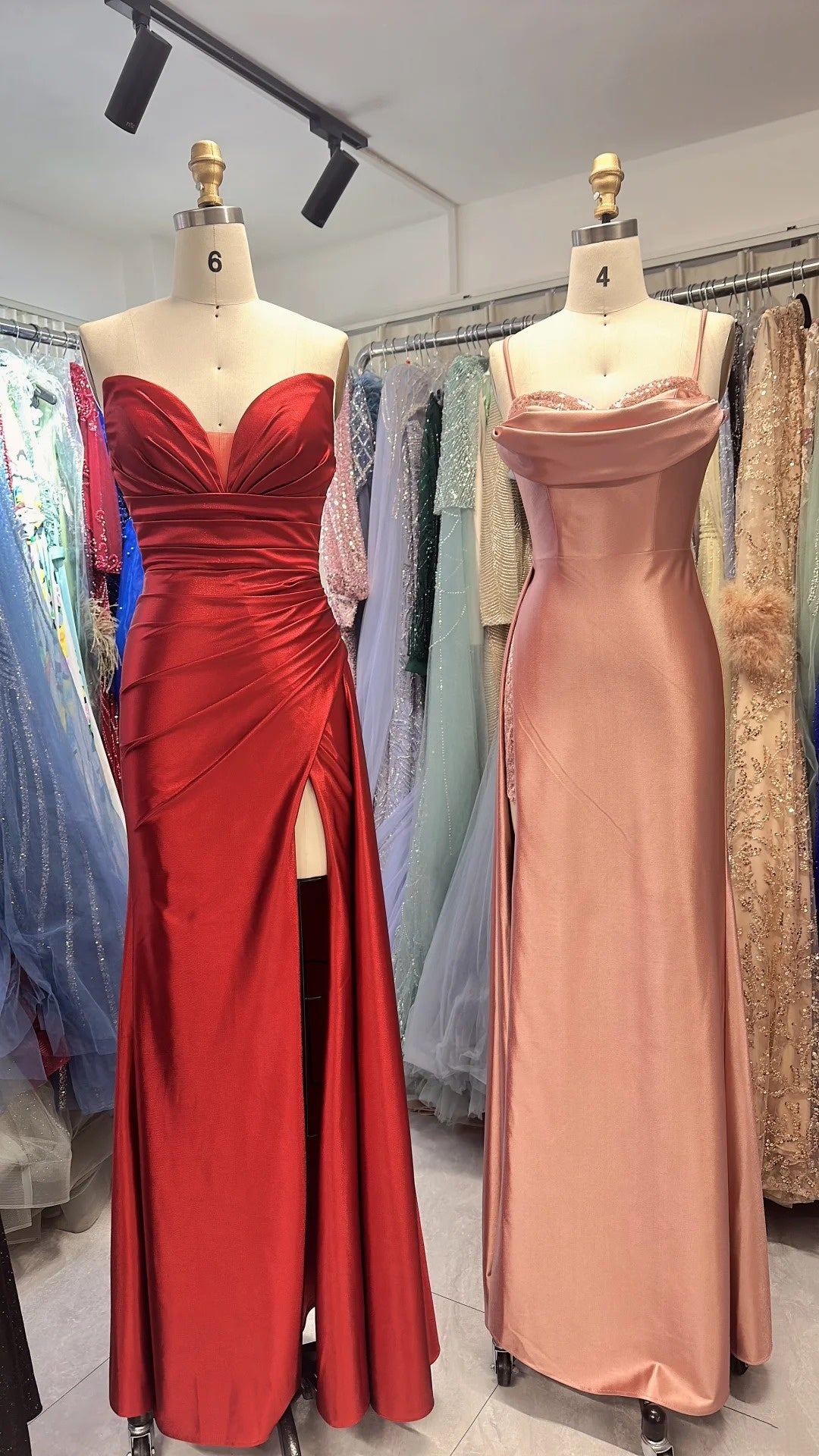 New fashionable long satin slim-fit evening dress, bridesmaid dress, graduation dress NV6639