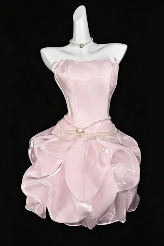 Pink Short Birthday Party Dress/Back to School Dress NV6861