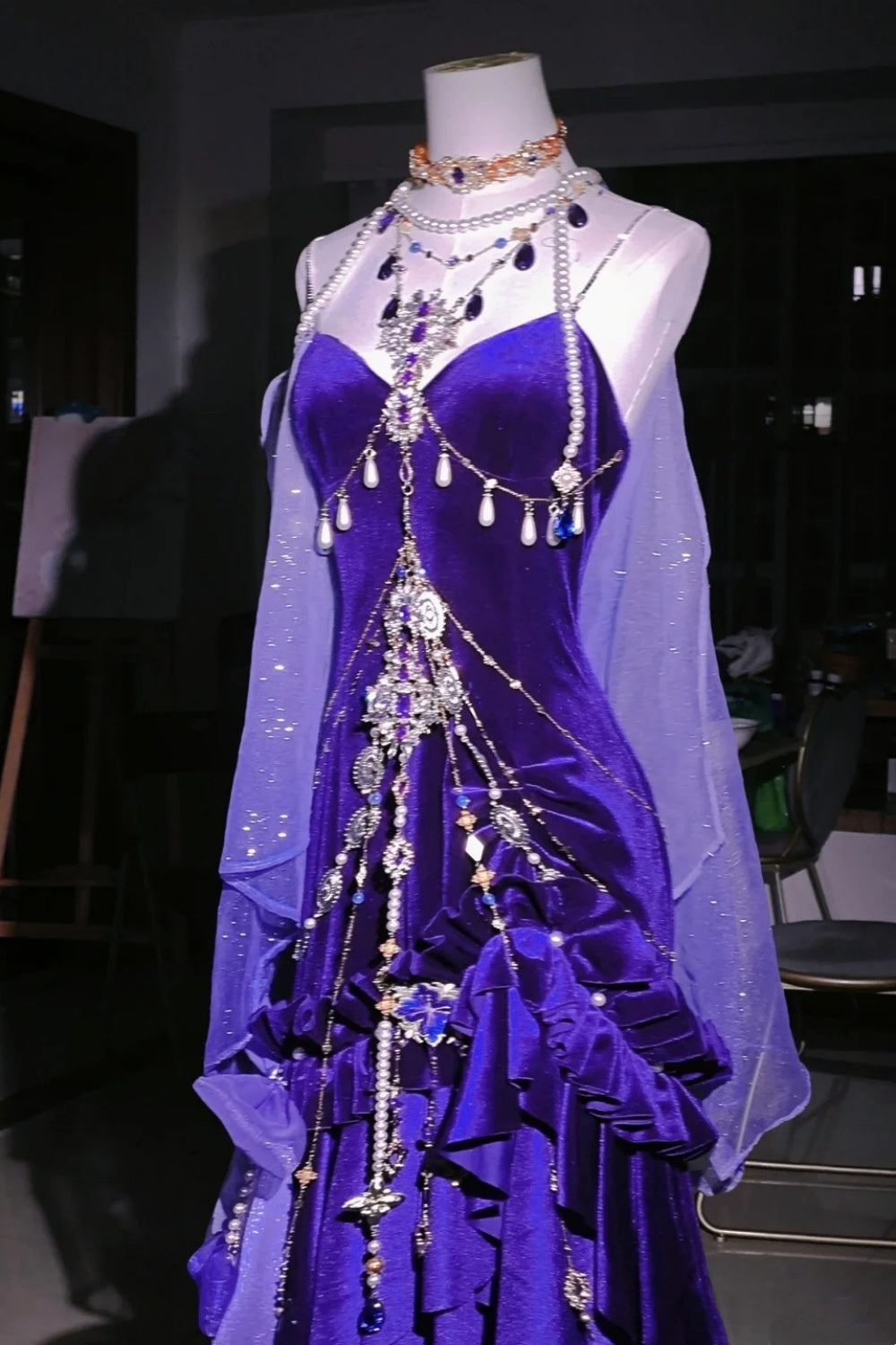 New Retro purple long goddess dress Prom dress NV6472