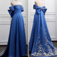 Robe de soirée longue élégante à strass bleu magnifique robe de soirée de vacances nv3087