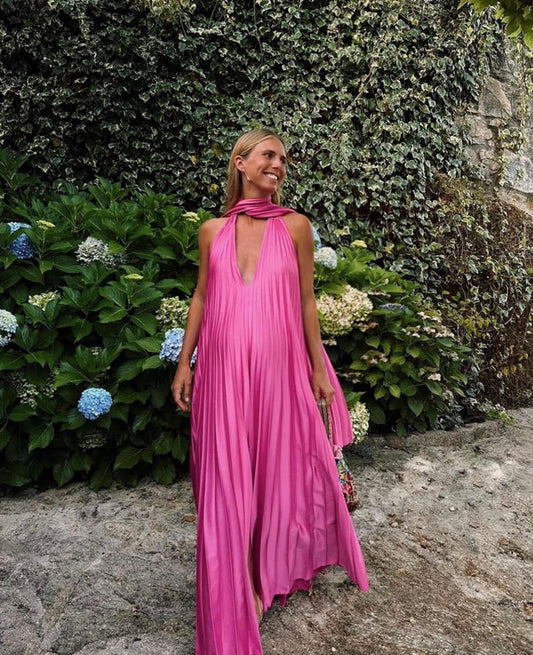 Elegant green/pink long satin prom dress nv5320