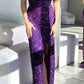 Lila Pailletten Bodycon Sexy Quadrat Spaghetti-Trägern Seitenschlitze Langes Partykleid Ballkleid Abendkleid nv2433