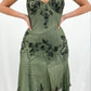 Green Vintage Fashion Spaghetti Straps Exquisite Beading V Neck Long Elegant Ball Gown Evening Dress Party Dress nv3552