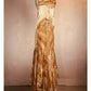 Gold Floral Elegant Long Satin Prom  Dress Evening Dress Party Dress nv4696