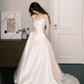 Sweetheart Strapless Satin A Line Wedding Dress Long Train Bridal Gown  NV7203