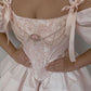 Robe de soirée longue en satin rose magnifique et élégante avec nœud en pierre précieuse nv2767