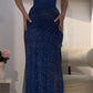 Navy blue beautiful fashion latest long shiny tulle ball gown evening dress nv4572