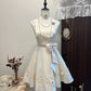 White floral homecoming dress short satin party dress sweet date dress birthday dress nv4261