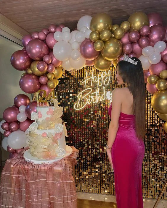 Robe de soirée longue en velours rose vif, simple et élégante, robe d'anniversaire, robe de bal, robe de soirée nv1996