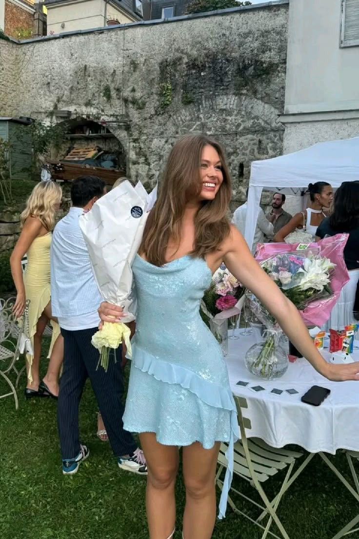 Blue Fashion Shiny Long Sequin Homecoming Dress Party Gown nv4803