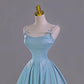Blue long satin ball gown evening dress party dress nv4861