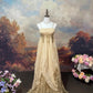 Champagne Brown Vintage Elegant Retro Fashion Romantic Exquisite Lace Floor Length Tulle Ball Gown Evening Gown Prom Gown nv4078