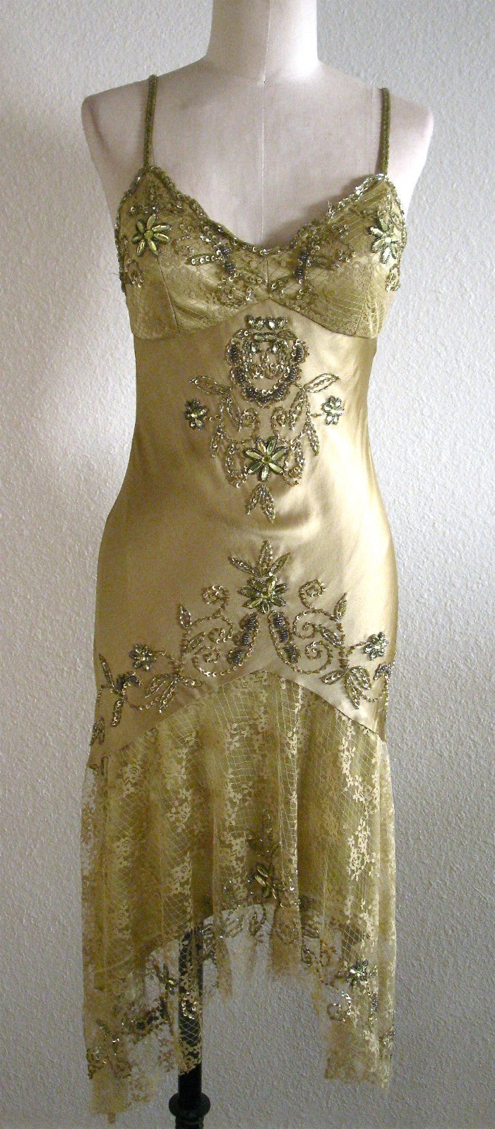 Blue Vintage Exquisite Beaded Lace Spaghetti Strap Long Prom Gown Evening Dress Party Dress nv3540