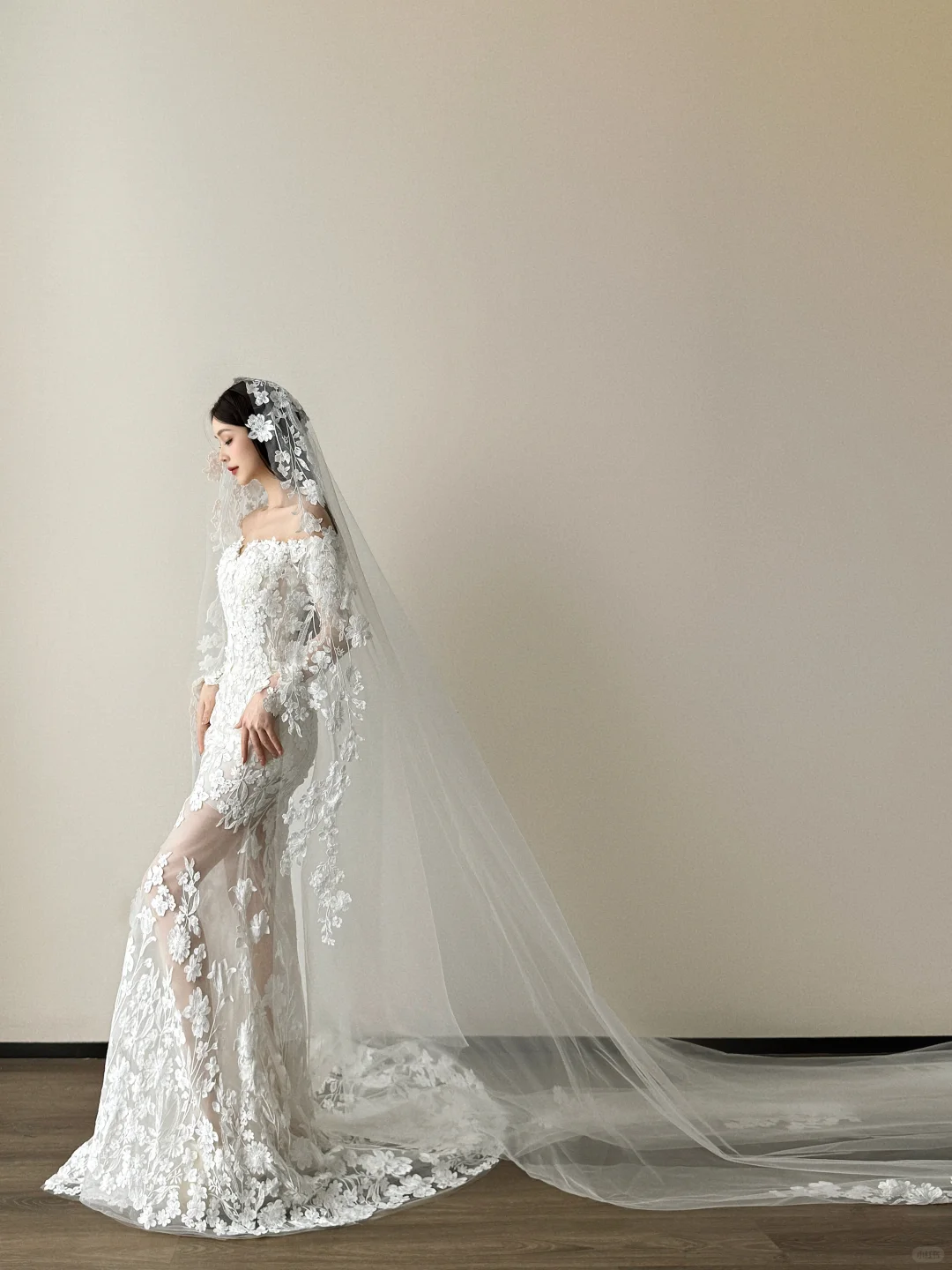 Sweetheart Off Shoulder Mermaid Wedding Dress 3D Floral Lace Bridal Gown  NV7128