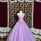 Robe de soirée longue en tulle violet scintillant, élégante et exquise, à fleurs et perles, longueur au sol, robe de bal, robe de soirée, nv4013