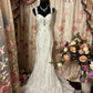 Weißes Vintage Elegantes Exquisites Perlenbesetztes Spitzen-Langtüll-Meerjungfrauenkleid Schlankes Bodenlanges Ballkleid Abendkleid Partykleid Hochzeitskleid nv4122